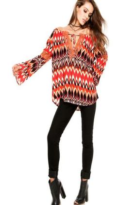 Imagem de Bata Facinelli Estampada Laranja