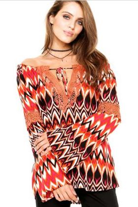 Imagem de Bata Facinelli Estampada Laranja