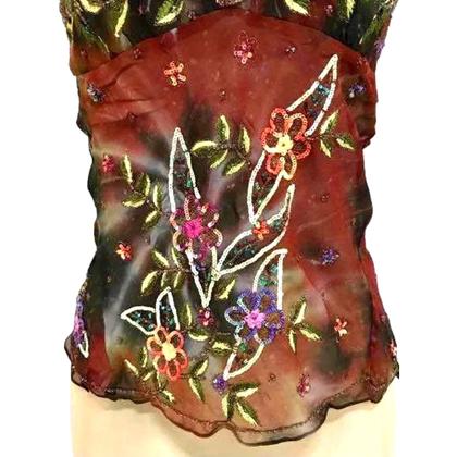 Imagem de Bata Indiana De Festa, Em Crepe Georgette, Alça, Em Pedraria