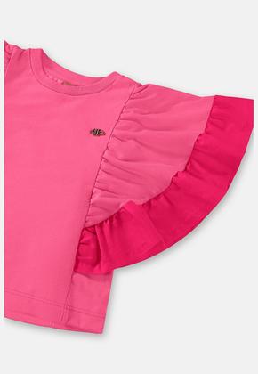 Imagem de Bata Infantil para Menina em Tricoline e Meia Malha Up Baby