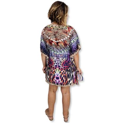 Imagem de Bata Kaftan Indiana Digital com Brilhos Estampada Boho Luxo