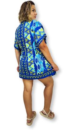 Imagem de Bata Kaftan Indiana Estampada Saída de Praia Plus Size N6383