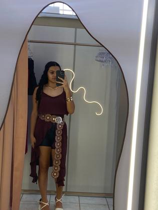 Imagem de Bata Nubia Blusa de Alça com Babado Frontal boho