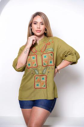 Imagem de Bata tunica indiana bordada bloguer b887