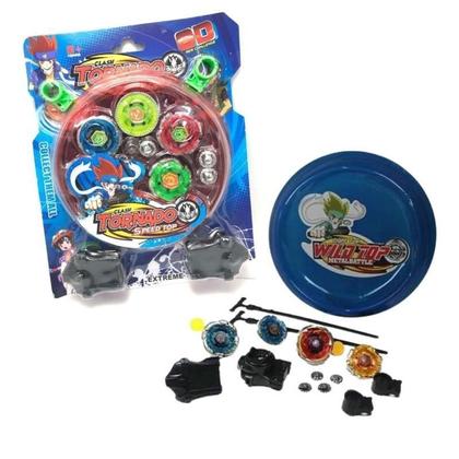 Imagem de Batalha Beyblade Kit Com 4 Peões Mini Arena ul Ou Vermelha