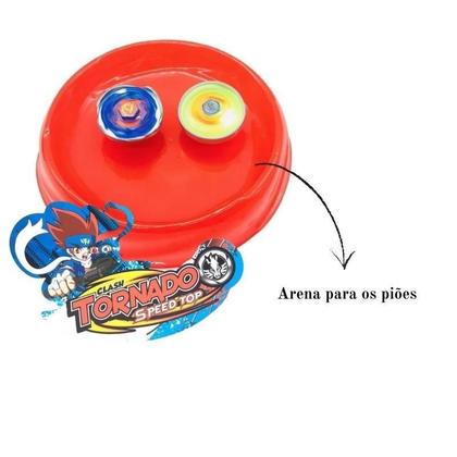 Imagem de Batalha Beyblade Kit Com 4 Peões Mini Arena ul Ou Vermelha