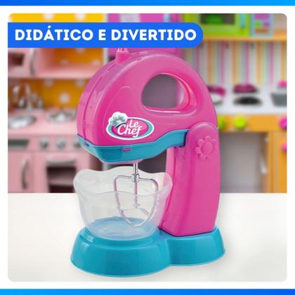Imagem de Batedeira Le Chef Brinquedo Com Manivela Para Mistura - Usual Brinquedos