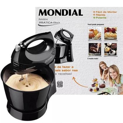 Imagem de Batedeira Mondial Prática Black B-44 com 3 Velocidades Preta 127 V