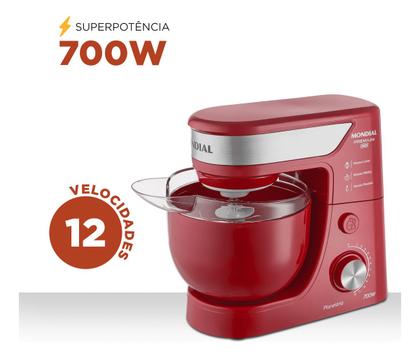 Imagem de Batedeira Planetária Mondial 700W BP-01P-R cor Vermelho