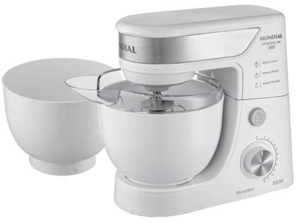 Batedeira Planetária Mondial Branco e Inox 700W