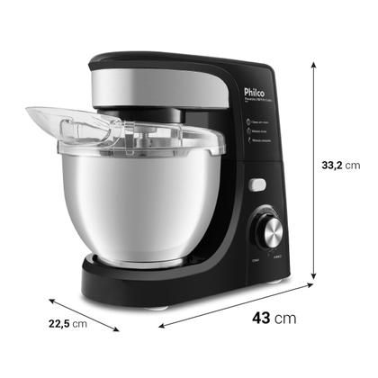 Imagem de Batedeira Planetária Philco 775W 3 Batedores Preta PBP770PI