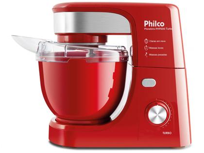 Imagem de Batedeira Planetária Philco Vermelha 500W PHP500 Turbo 11 Velocidades