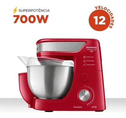 Imagem de Batedeira Planetária Premium Inox Bp-02p-r-ti Mondial Cor VERMELHO/INOX