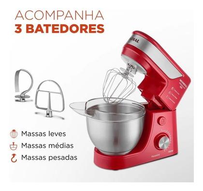 Imagem de Batedeira Planetária Premium Inox Bp-02p-r-ti Mondial Cor VERMELHO/INOX