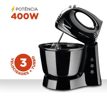 Imagem de Batedeira Prática Mondial Preto 400W B-44-B