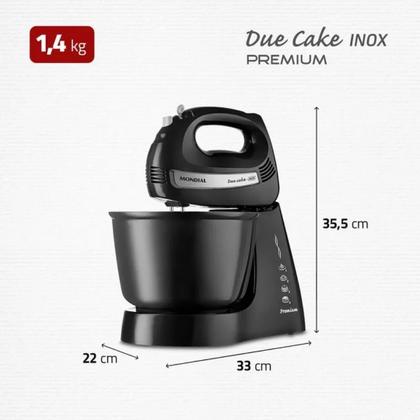 Imagem de Batedeira Premium Mondial Preto/Inox 500W- B-04 NP 127v