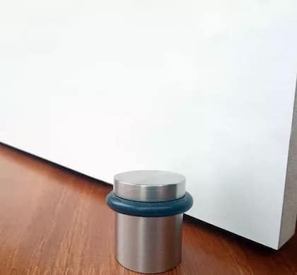 Imagem de Batedor Amortecedor De Porta Inox Padrão Hotel 3cm Chão