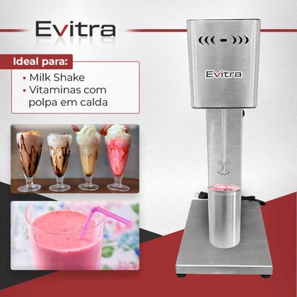 Imagem de Batedor Maquina De Milkshake Misturador Mixer Em Inox De Sorvetes Poupas Bebida Gelada Cremosa Vitaminas Para Gelaterias Sorveterias 500W