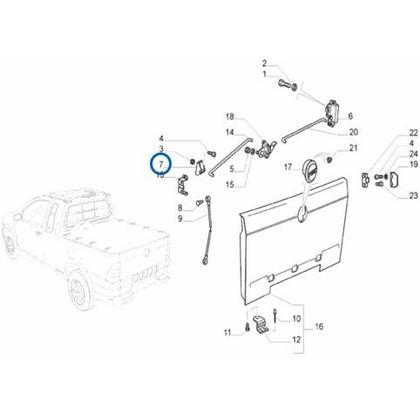 Imagem de Batente Trava Fechadura Tampa Caçamba Strada 2004 2010 2015