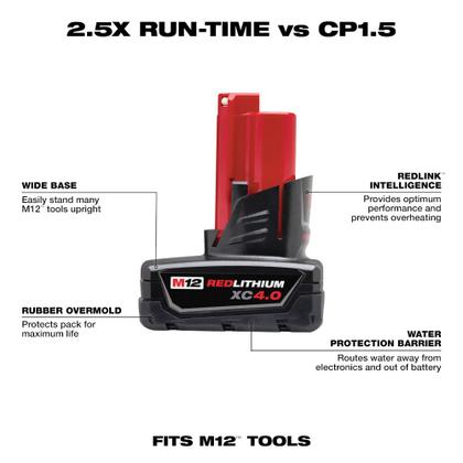 Imagem de Bateria 12v 4ah ions de litio 48-11-2440 milwaukee