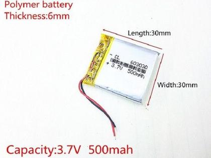Imagem de Bateria 2 Fios 3,7v 500mah Fone Tune 500bt 6 X 30 X 30mm