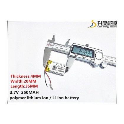 Imagem de Bateria 250 Mah 3,7v Mp3 Mp4 Mini Camera Caneta Espia Mini402035 250mah 2 fios
