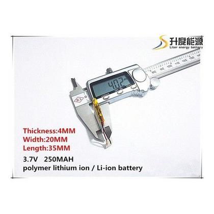 Imagem de Bateria 250 Mah 3,7v Mp3 Mp4 Mini Camera Caneta Espia Mini402035 250mah 2 fios