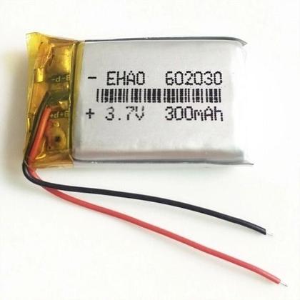 Imagem de Bateria 3.7v 300 Mah 6mm X20mm X30mm 2 Fios 602030