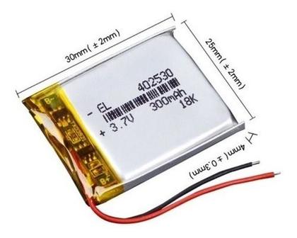 Imagem de Bateria(30pç) 2 Fios 300mah 402530 4mm X 25mm X 30mm 3,7v