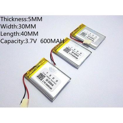 Imagem de Bateria 600 Mah 3,7 V 5mm X 30mm X 40mm C/2 Fios Carta