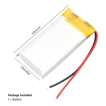 Imagem de Bateria 602040 3,7v 500mah  6mm X 20mm X 40mm Com 2 Fios