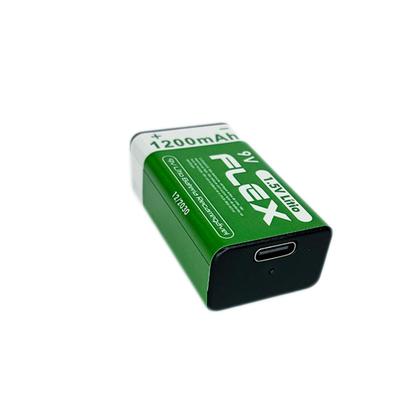 Imagem de Bateria 9V recarregável carga direta via USB-C 1200mAh