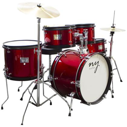 Imagem de Bateria Acústica Infantil Junior 2T Vermelha com Banco New York