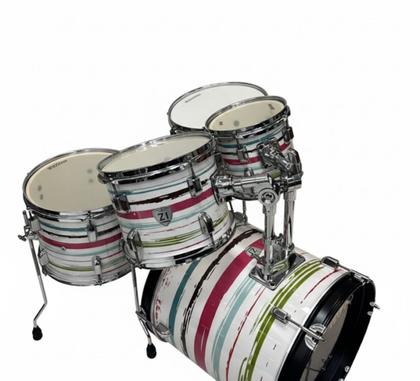 Bateria Acústica Zowag Z1 White Funny Completa Bumbo 16 Compacta