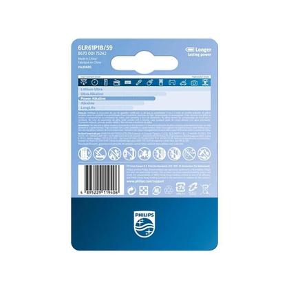 Imagem de Bateria Alcalina 6LR61P1B/59 9V - Philips