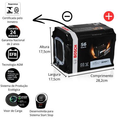 Imagem de Bateria Automotiva Bosch S6XE72D Start Stop 72AH 12V EFB Start Stop Selada CCA 650ah 24M Garantia