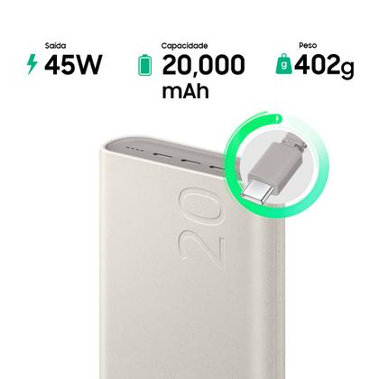 Imagem de Bateria Carregador Portatil 3x USB-C 20000mAh Super Rapida 45W