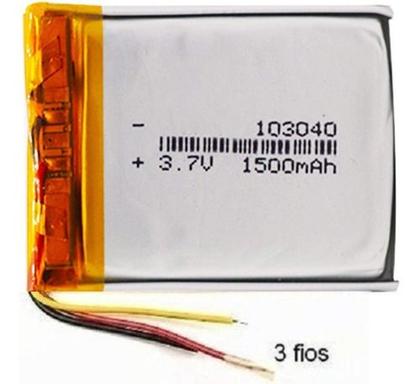 Imagem de Bateria Com 3 Fios 103040 3,7v 1500mah 10mm X 30mm X 40mm