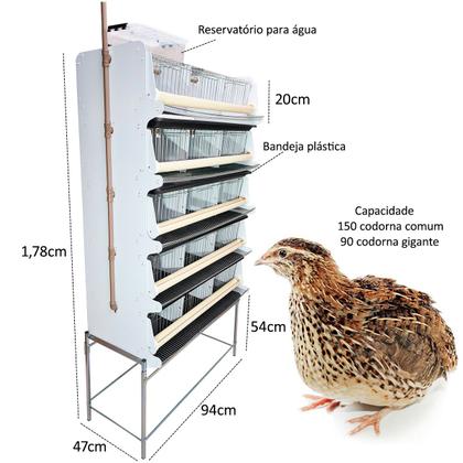 Imagem de Bateria com 5 Gaiolas para codorna ou codornão bebedouro automático - Gaia