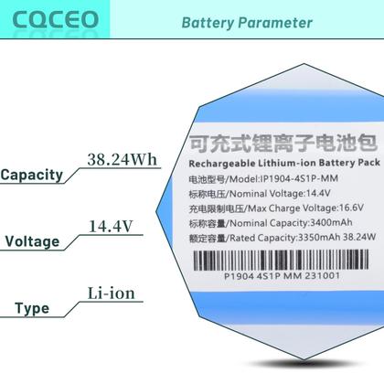 Imagem de Bateria CQCEO 14,4V 3400mAh para Aspirador ILIFE