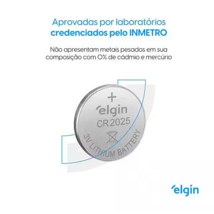 Imagem de Bateria Cr 2025 3v Lithium Elgin Cartela Com 5 Peças