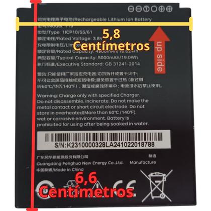 Imagem de Bateria de lithium 3,8v 4900ma 18,62wh gb312412014 t19