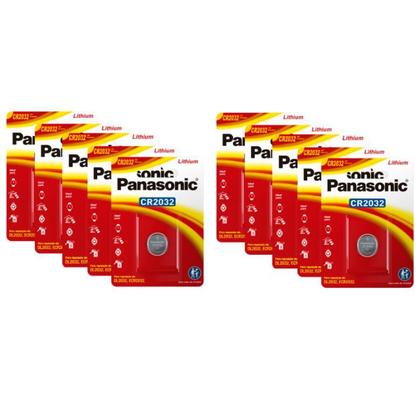 Imagem de Bateria de Lithium Botão CR 2032 Panasonic - kit c/10 unidades