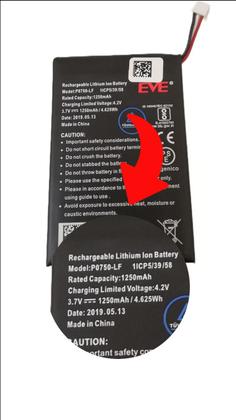 Imagem de Bateria de Lítio Polímero Recarregável 3,7V - 1250 MAH