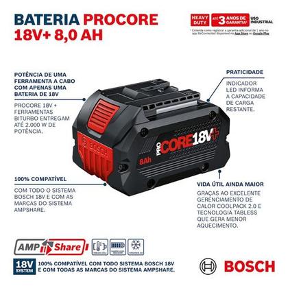 Imagem de Bateria De Lítio Procore 18v 8ah Plus Bosch