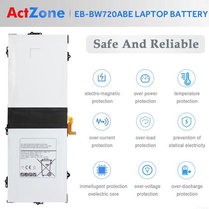 Imagem de Bateria de reposição ActZone EB-BW720ABE para Samsung Chromebook Plus V2 XE520QAB XE521QAB K01US K02US K03US, Chromebook 4 4+ XE310XBA XE350XBA, Galaxy Book 12 SM-W720 SM-W723 SM-W727V