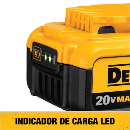 Imagem de Bateria DeWalt DCB204 4Ah 20V  Carregamento Rápido e Sem Efeito Memória