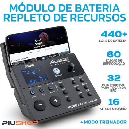 Imagem de Bateria Eletrônica Alesis Nitro Max 8 Peças Bluetooth