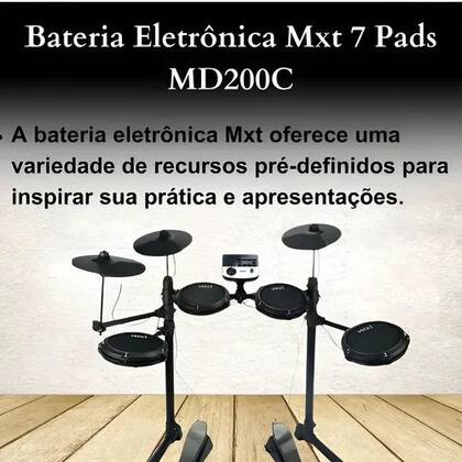 Imagem de Bateria Eletrônica Mxt 7 Pads Md200c