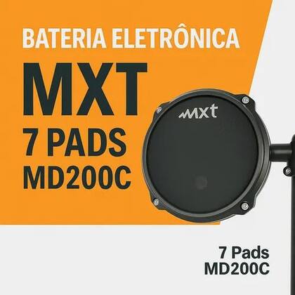 Imagem de Bateria Eletrônica Mxt 7 Pads Md200c